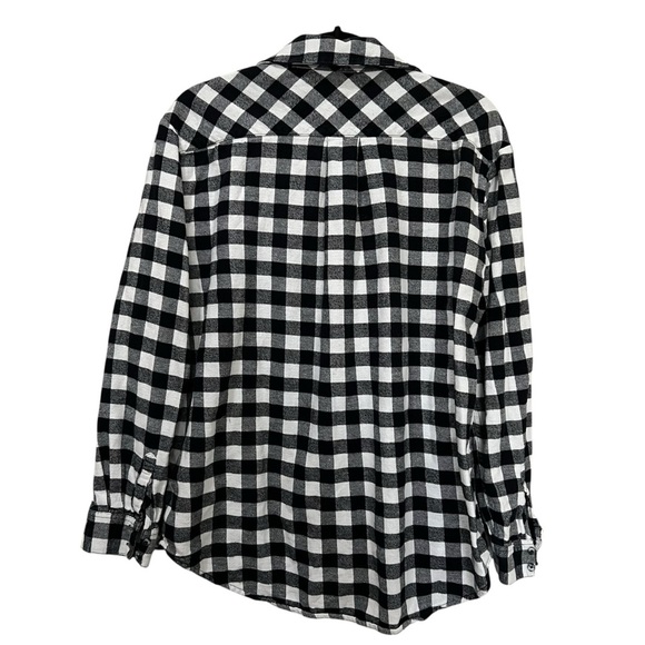 Peloton Women’s XL Black and White Checkered Long Sleeve Button Down Flannel R1 - Picture 3 of 6